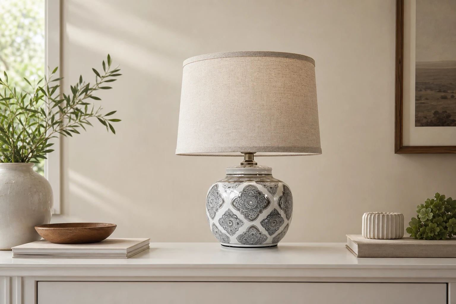 Lampa stołowa Talora na blacie w stylu lifestylowym