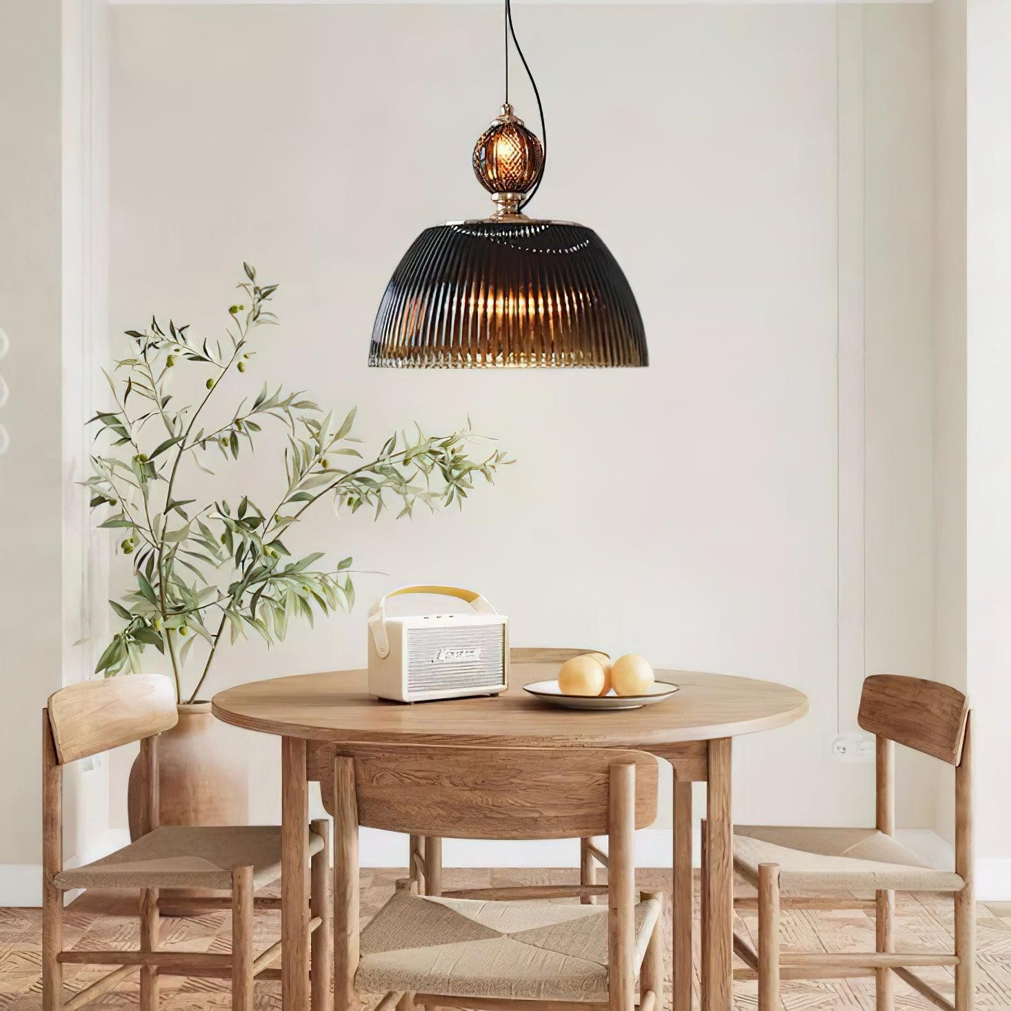 Modern Vintage Gradient Green Glass Shade Single Head Pendant Lamp M466