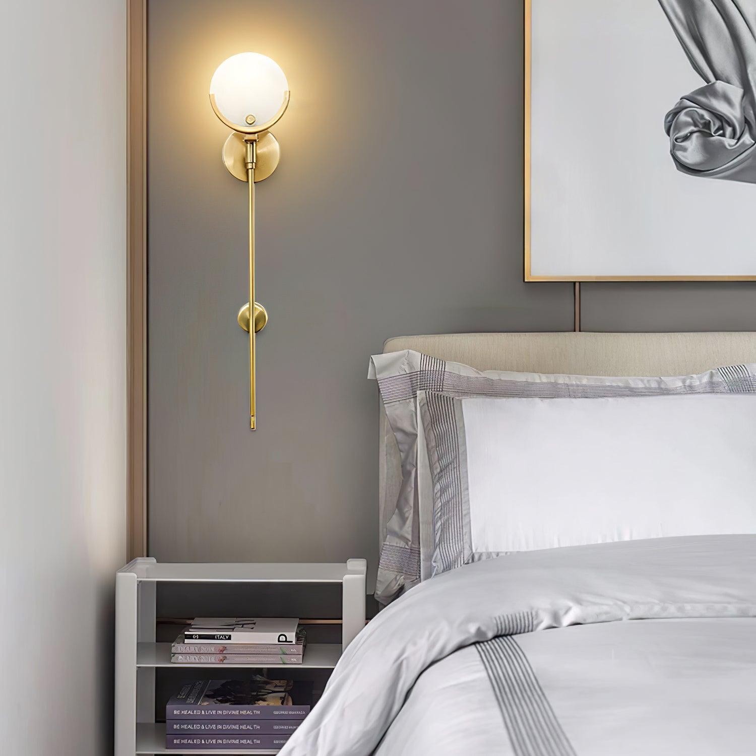 Metal Brass Spherical Bedroom Wall Lamp M88