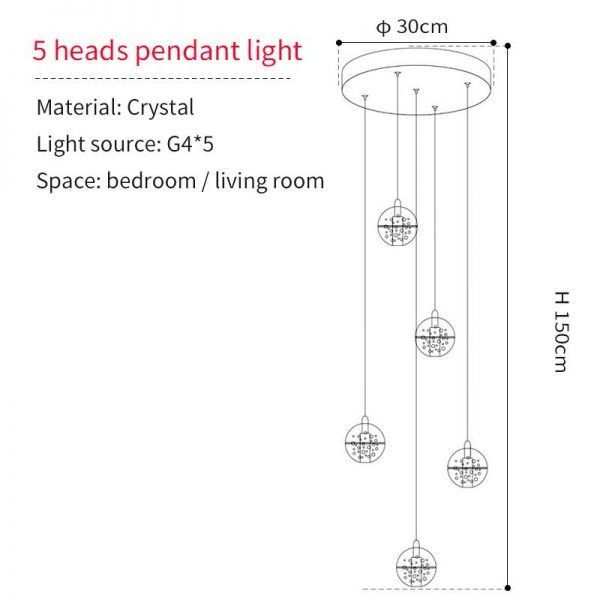 Crystal Ball Pendant Light For Living Room