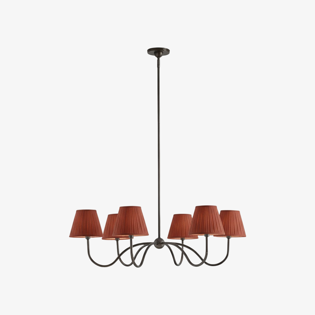 Luvora Modern Multi-Head Pleated Shade Chandelier - Stylish Fabric Ceiling Fixture T035