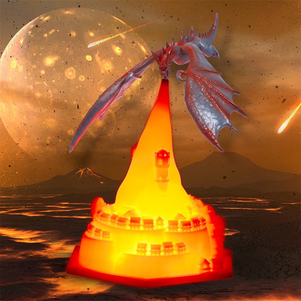 Creative 3D Printed Airplane Fire Dragon Table Lamp M99