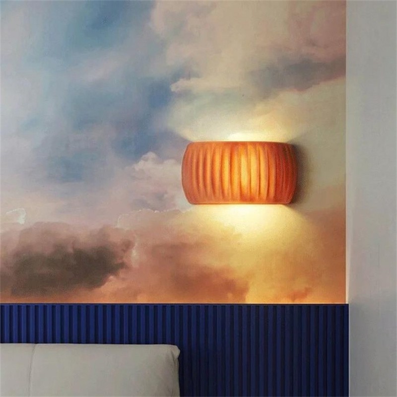 Modern Cream Style Resin Fluted Wall Lamp S150