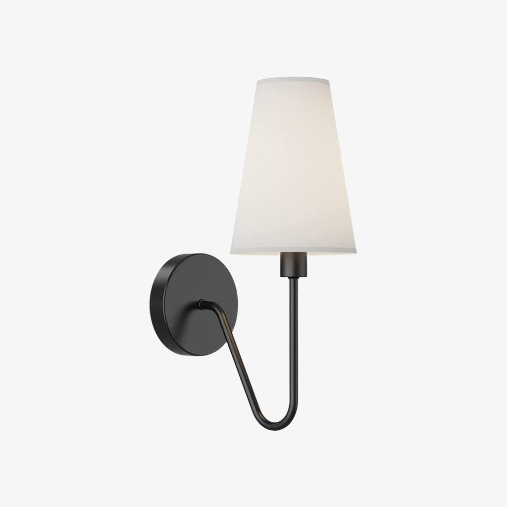 Arcuma Vintage Inspired Metal Wall Sconce - Handcrafted Fabric Shade for Bedroom T500