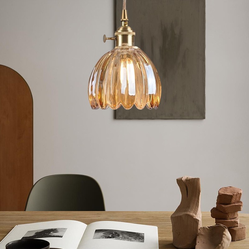 Japanese Retro Glass Flower Pendant Light S28