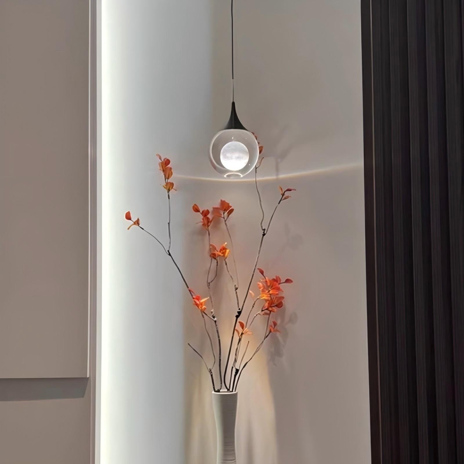 Moon Round Clear Glass Pendant Light S182