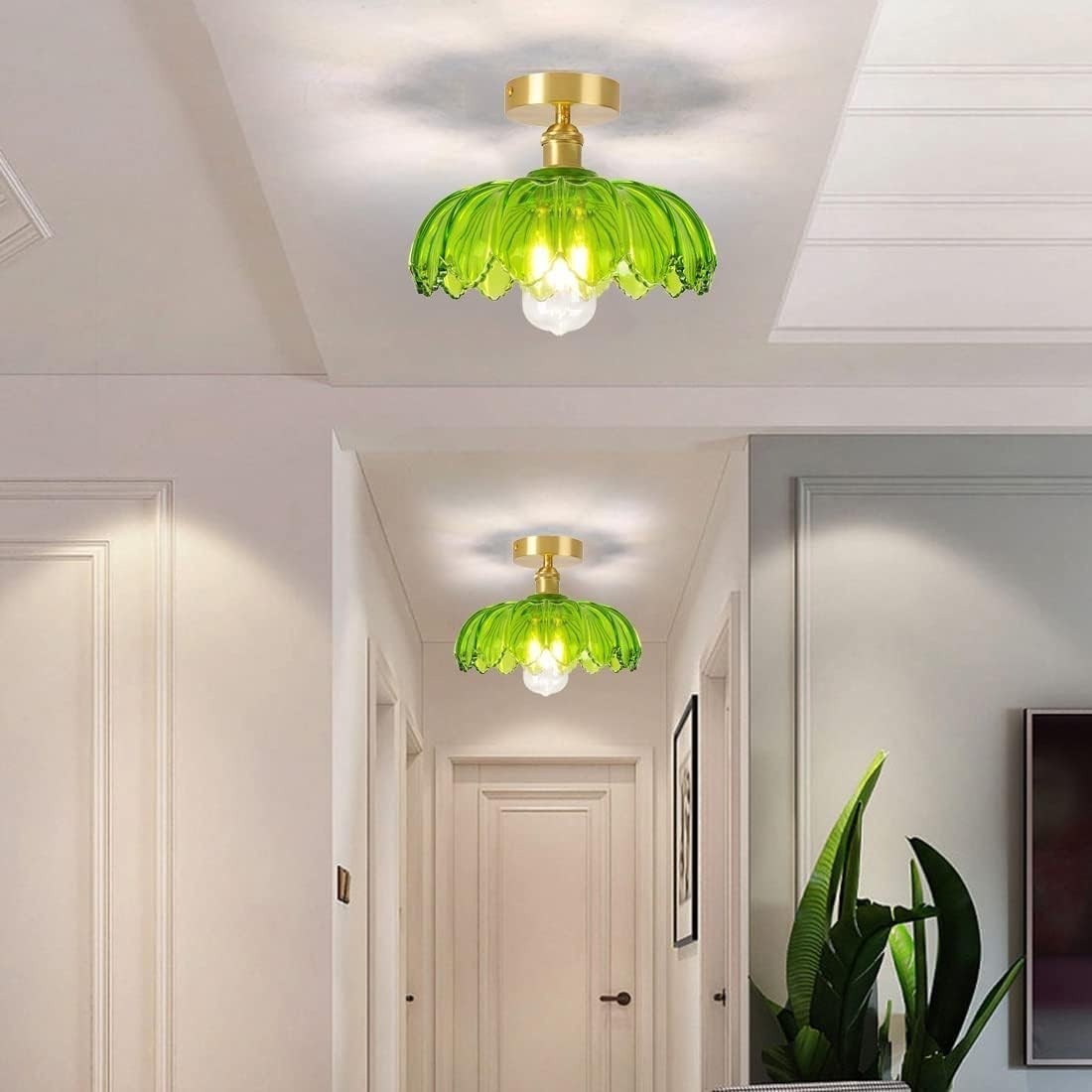 Retro Petal Glass Ceiling Lamp S118
