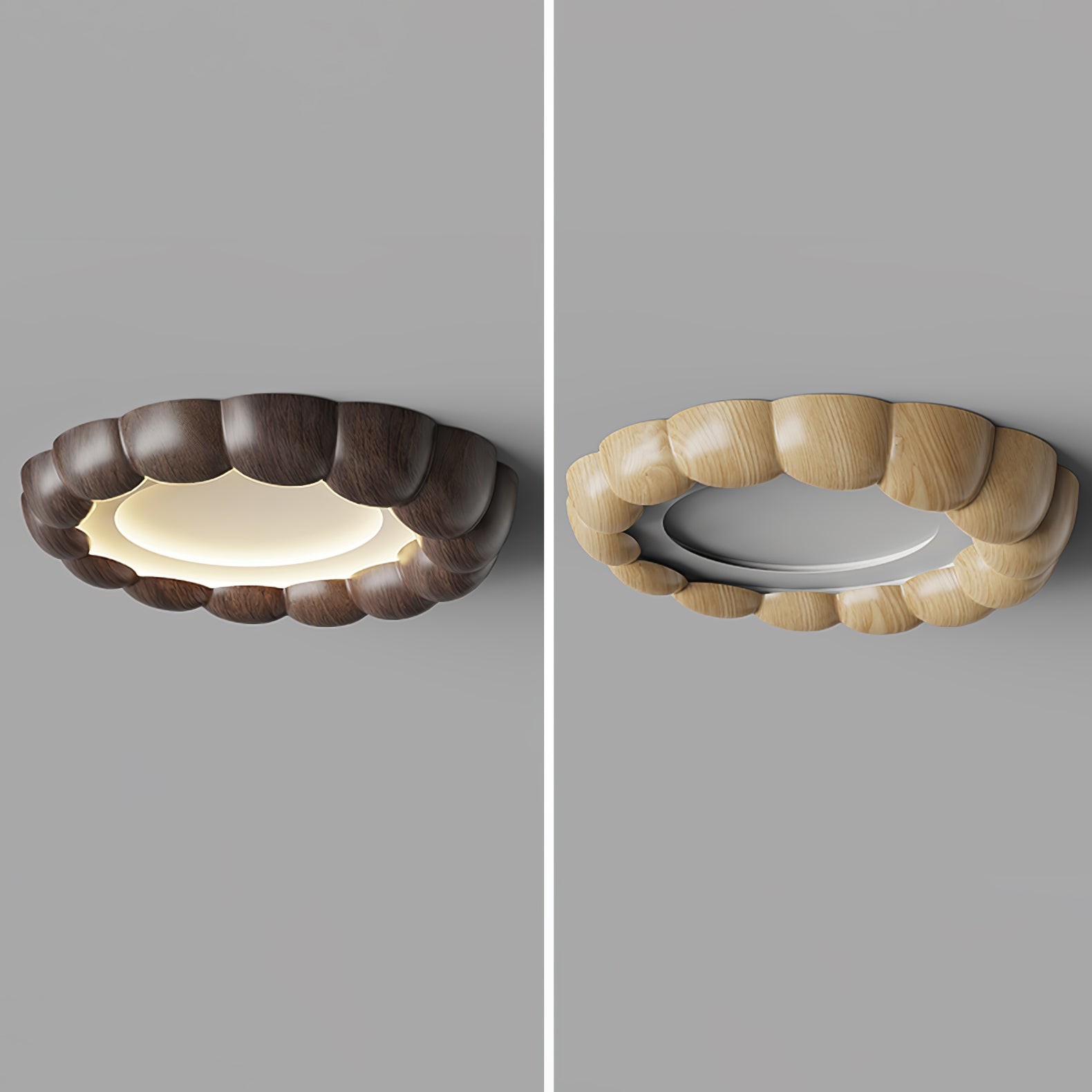 Faux Wood Ripple Ceiling Lamp M559