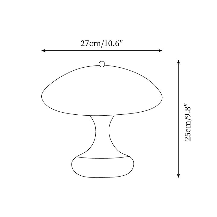 Mushroom Shape Curved Table Lamp M191
