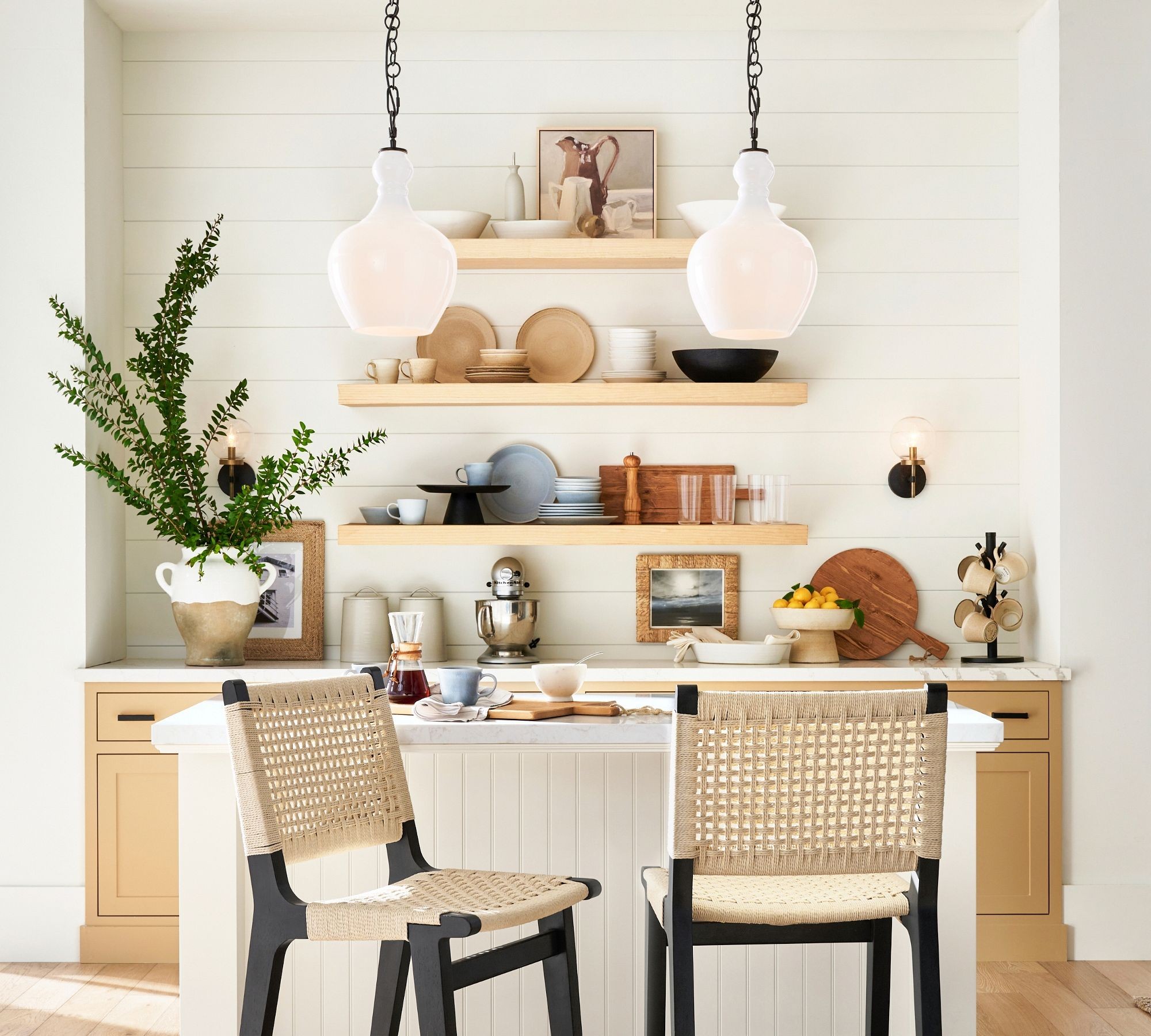 Lawson Glass Pendant Light - Recycled & Milk Glass with Bronze Accent T108