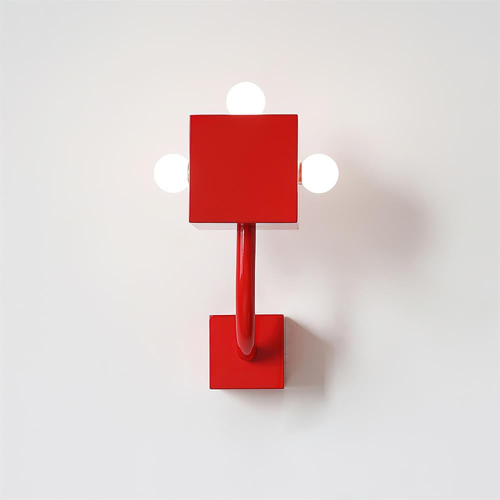 Red Cube Metal Wall Lamp M338