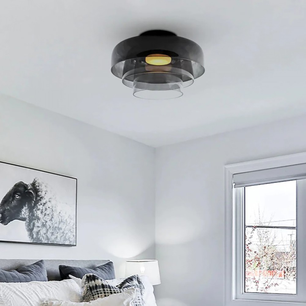 Nordic Morandi Glass Bowl Shaped Ceiling Lamp S144