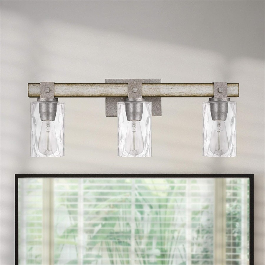 Industrial Wash Wood Cylindrical Glass Wall Lamp S111