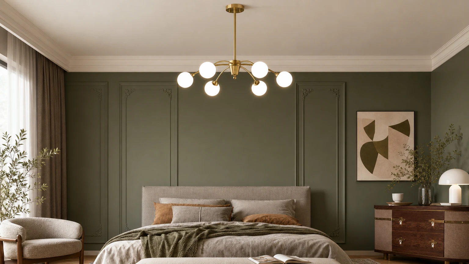 Lampa wisząca Nordic Sunlight zainstalowana w ciepłym wnętrzu