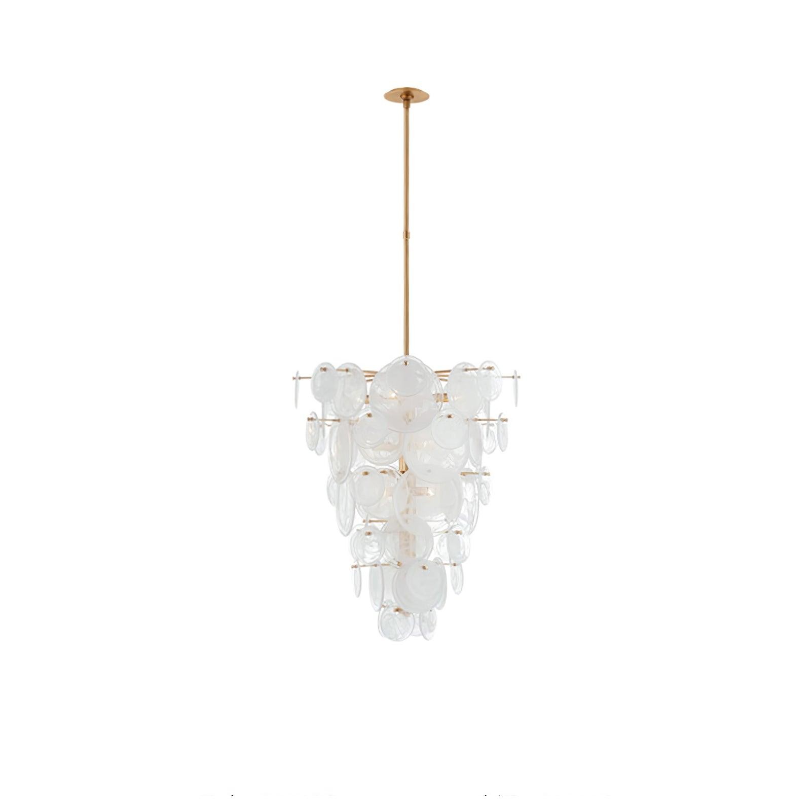 Brass Discs Cascading Chandelier M573