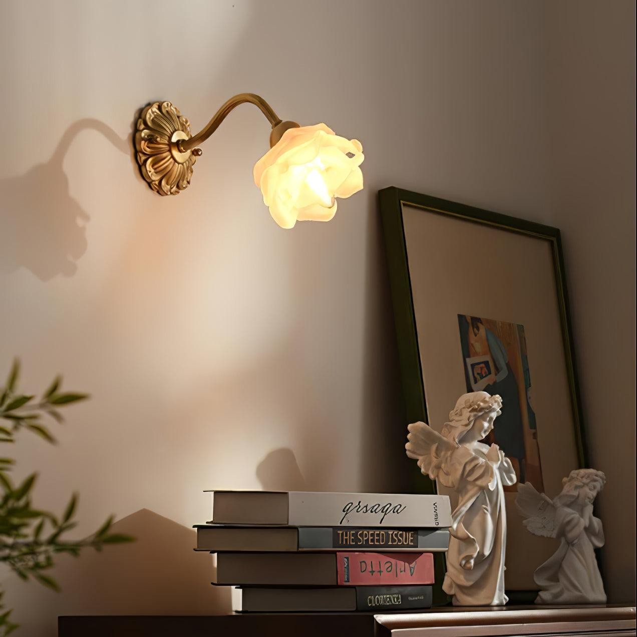 Brass Rose Wall Light M403