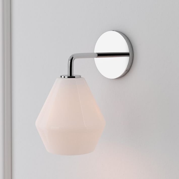 Merin Sculptural Milk Glass Geometric Wall Lamp T241