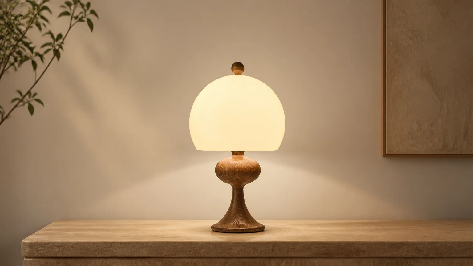 Lampa stołowa Larkin D78 w ciepłej scenie wnętrza