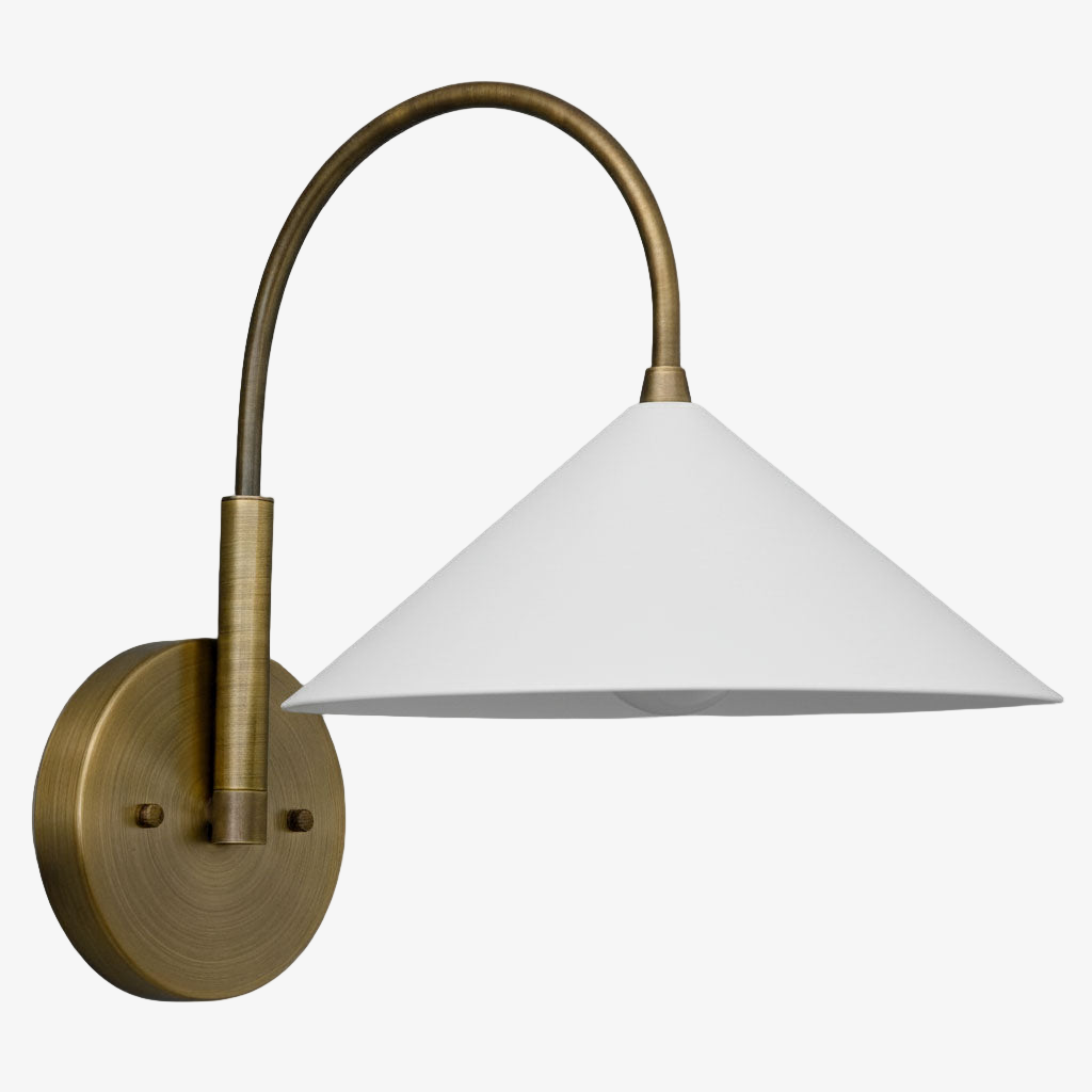 Curva Metal Vintage Wall Sconce - Elegant Cone Shade for Bedrooms T394