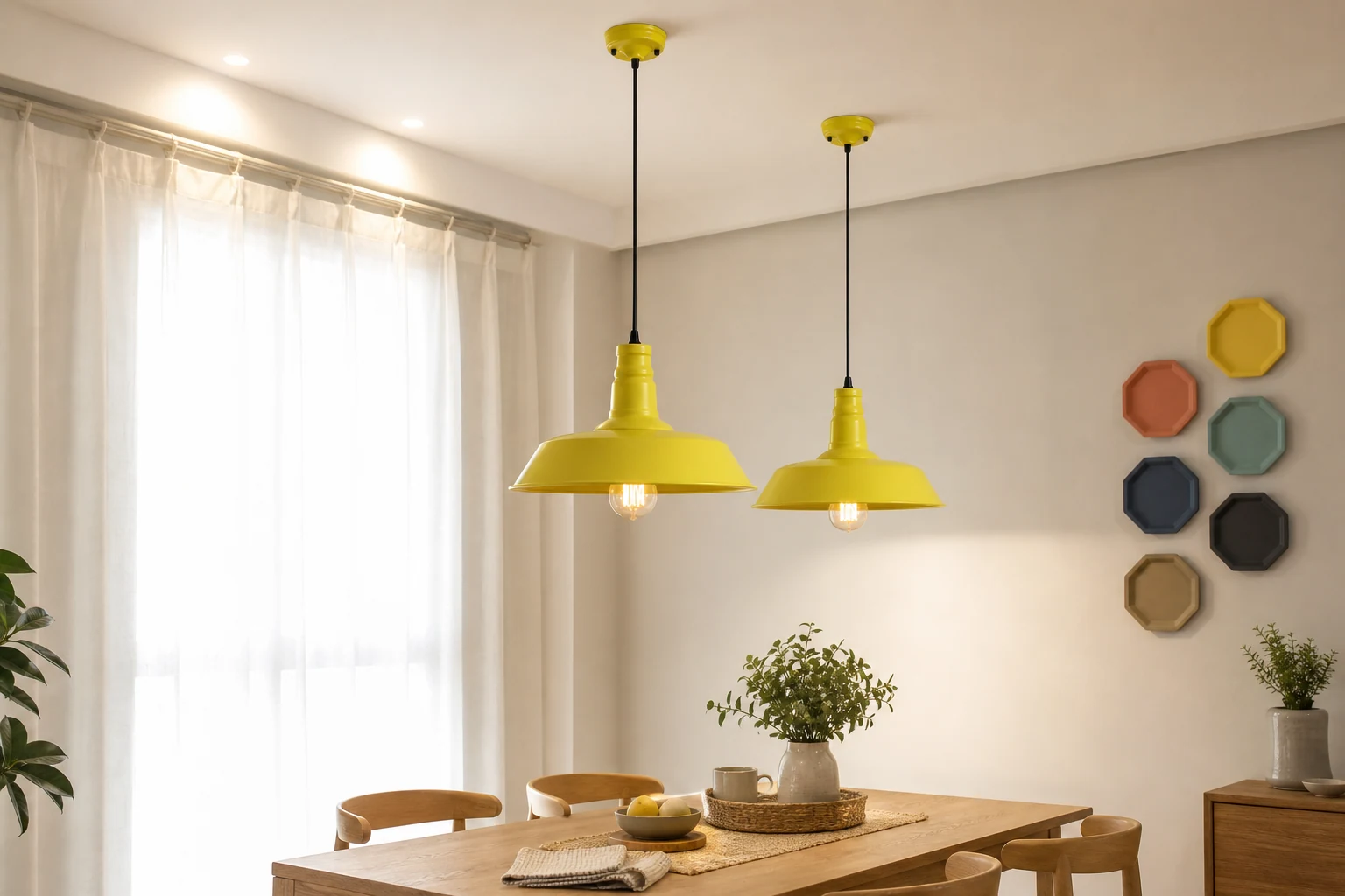 Scena lifestylowa lampy wiszącej PORTSDOWN z widocznym pełnym produktem