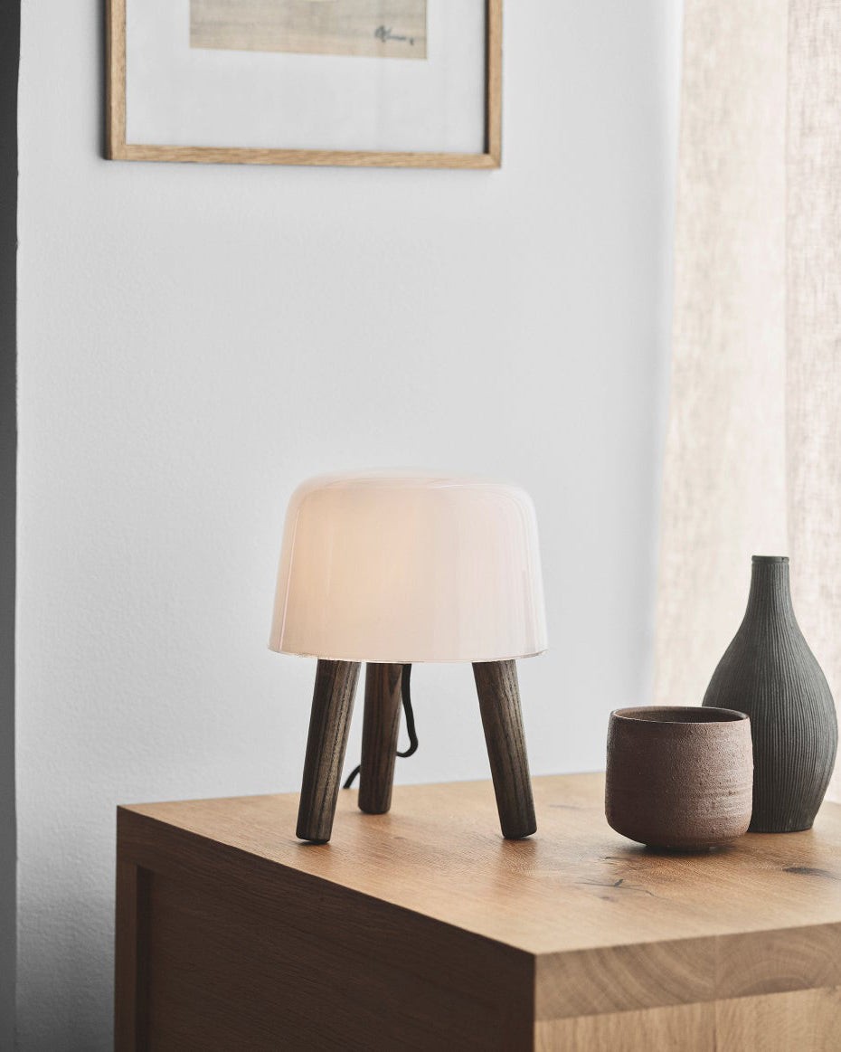 Nordic Wood Decorative Glass Table Lamp For Bedroom M355