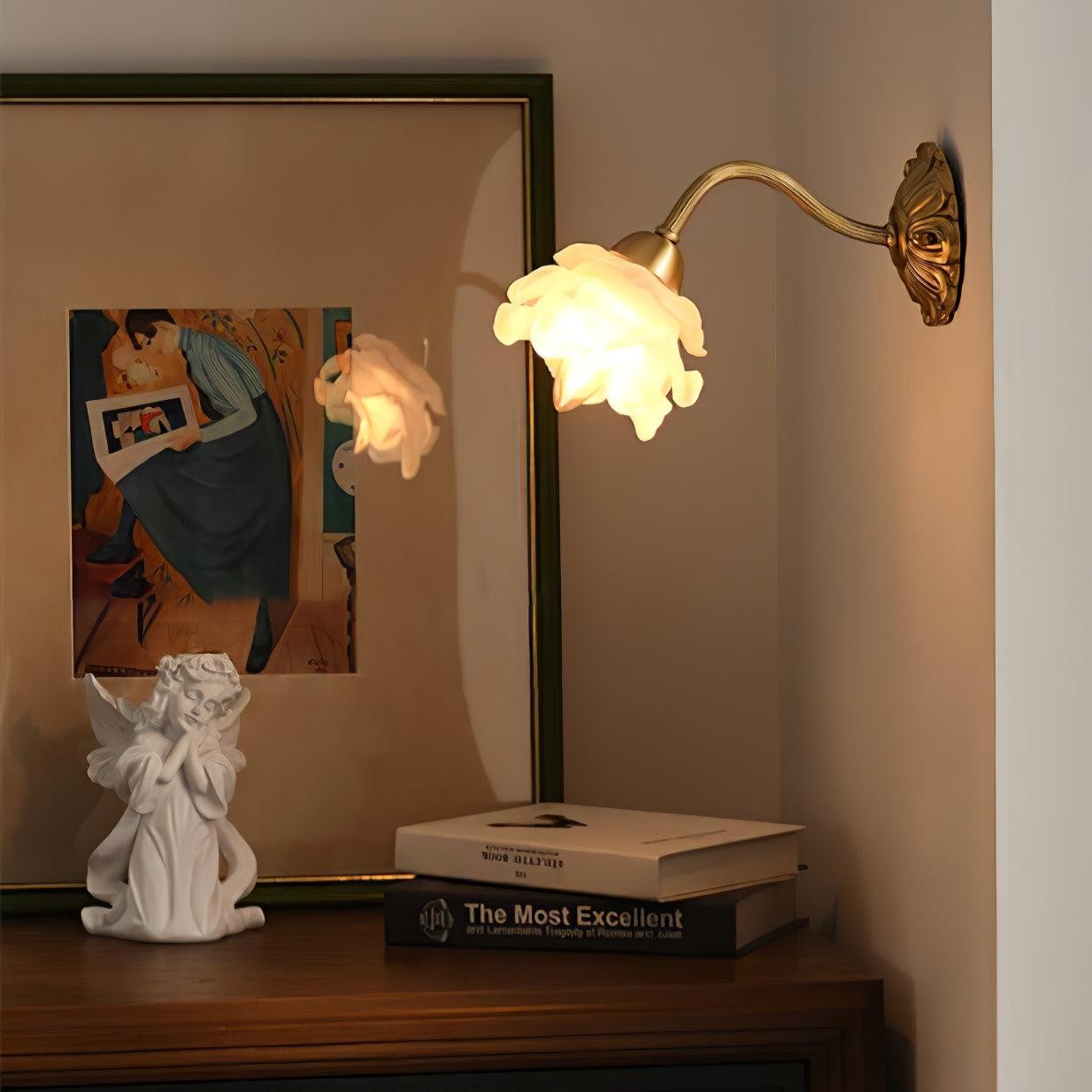 Brass Rose Wall Light M403