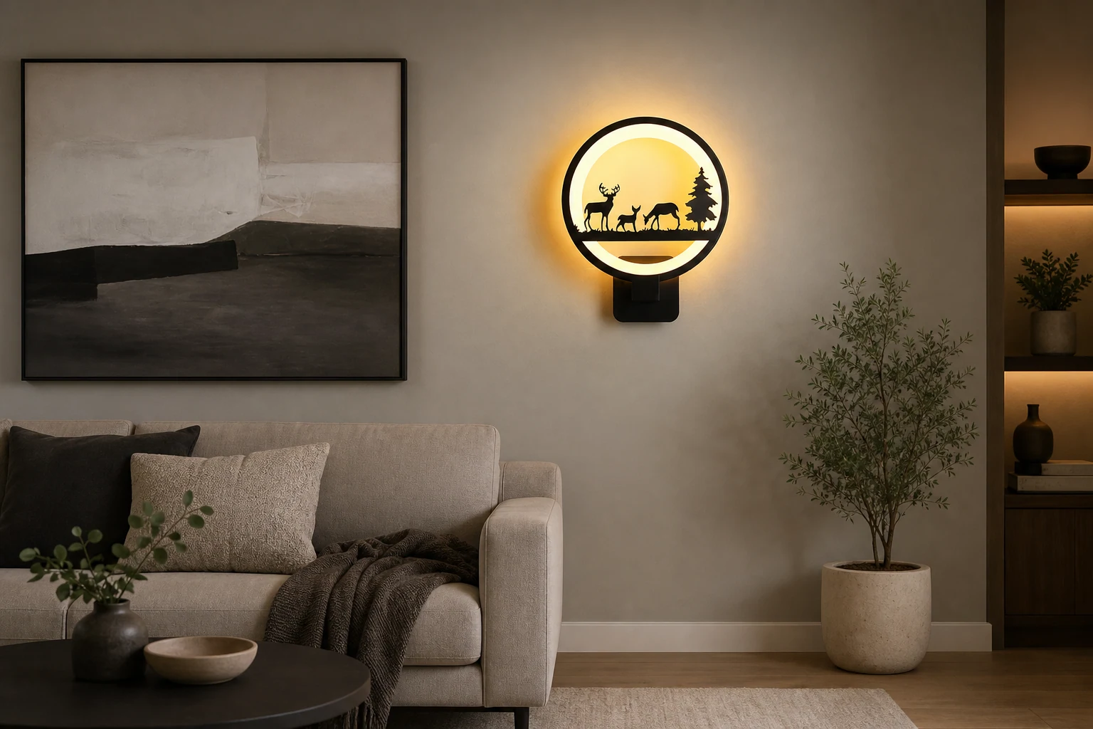 Artistic Painting LED Wall Light in a lifestyle interior scene