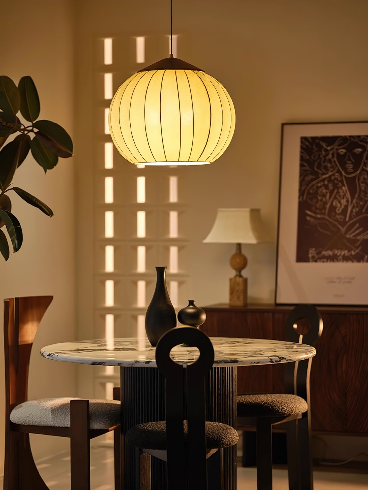 Japanese Style Fabric Lantern Pendant Lamp M62