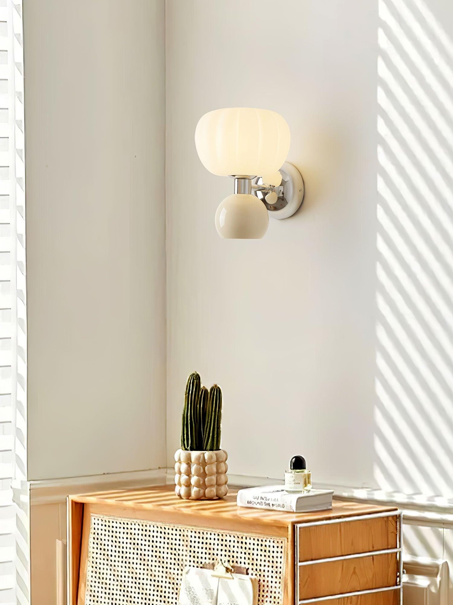 Cream Style Bedroom Bedside Pumpkin Wall Sconce M540