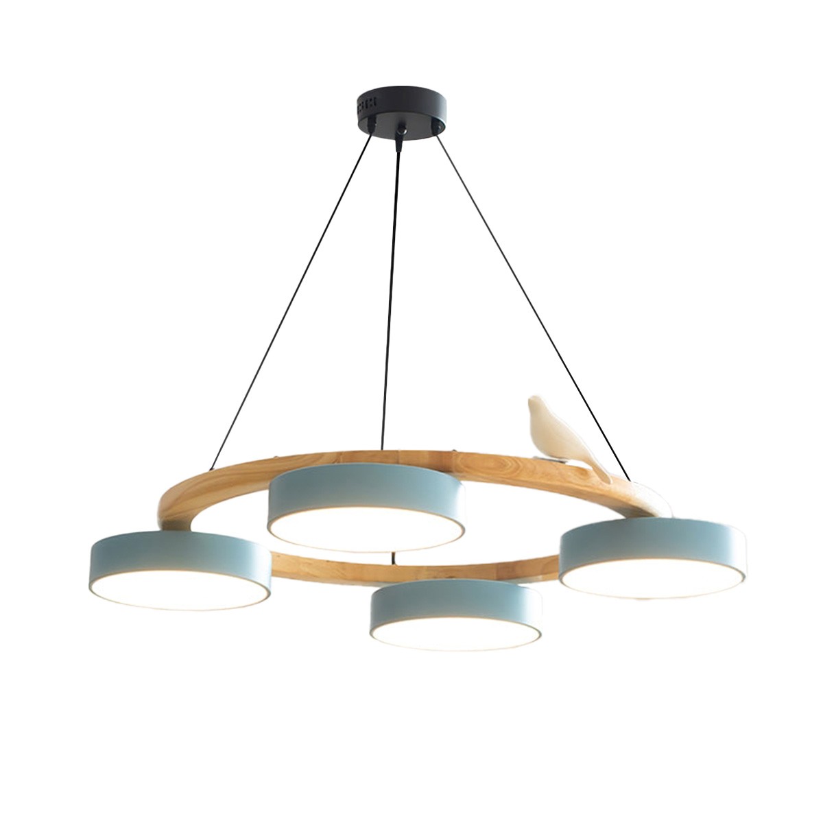 Nordic Wooden Bird Creative Round Chandelier S187