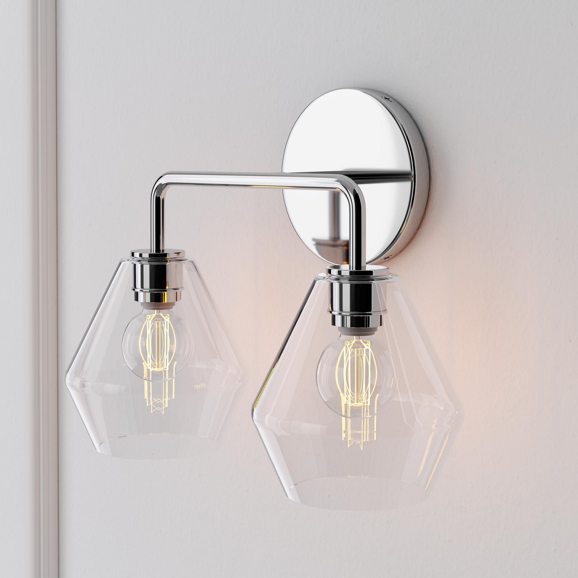 Merin Multi Head Dressing Table Wall Lamp - Metal And Glass Sculptural Lamp T186