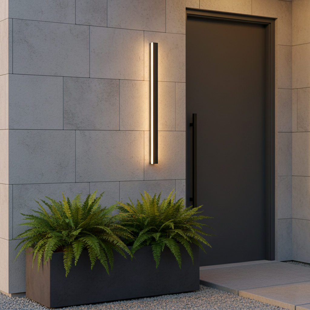 Edge Smooth Minimalist Linear Metal Outdoor Wall Lamp D965