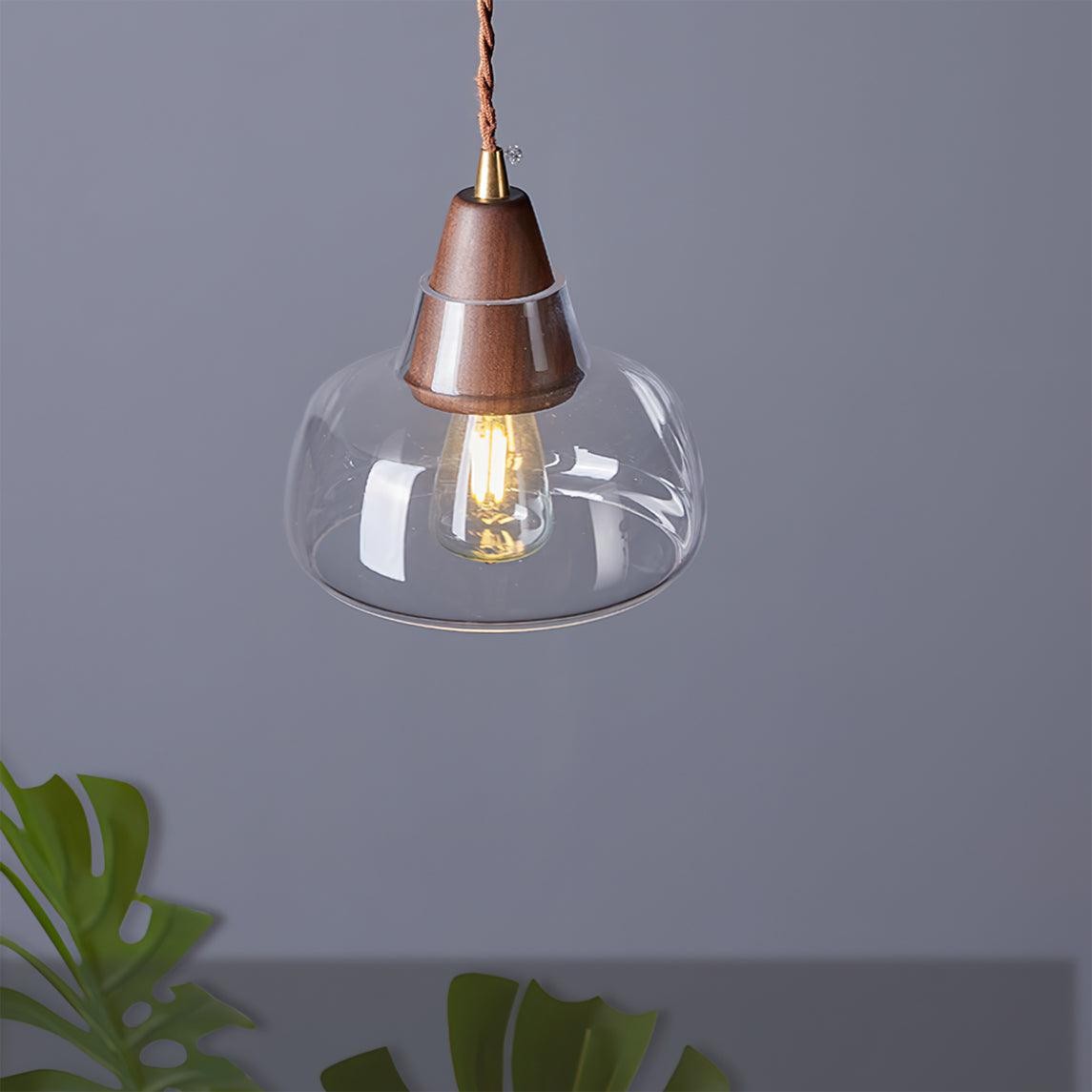 Walnut Glass Pendant Lamp M301