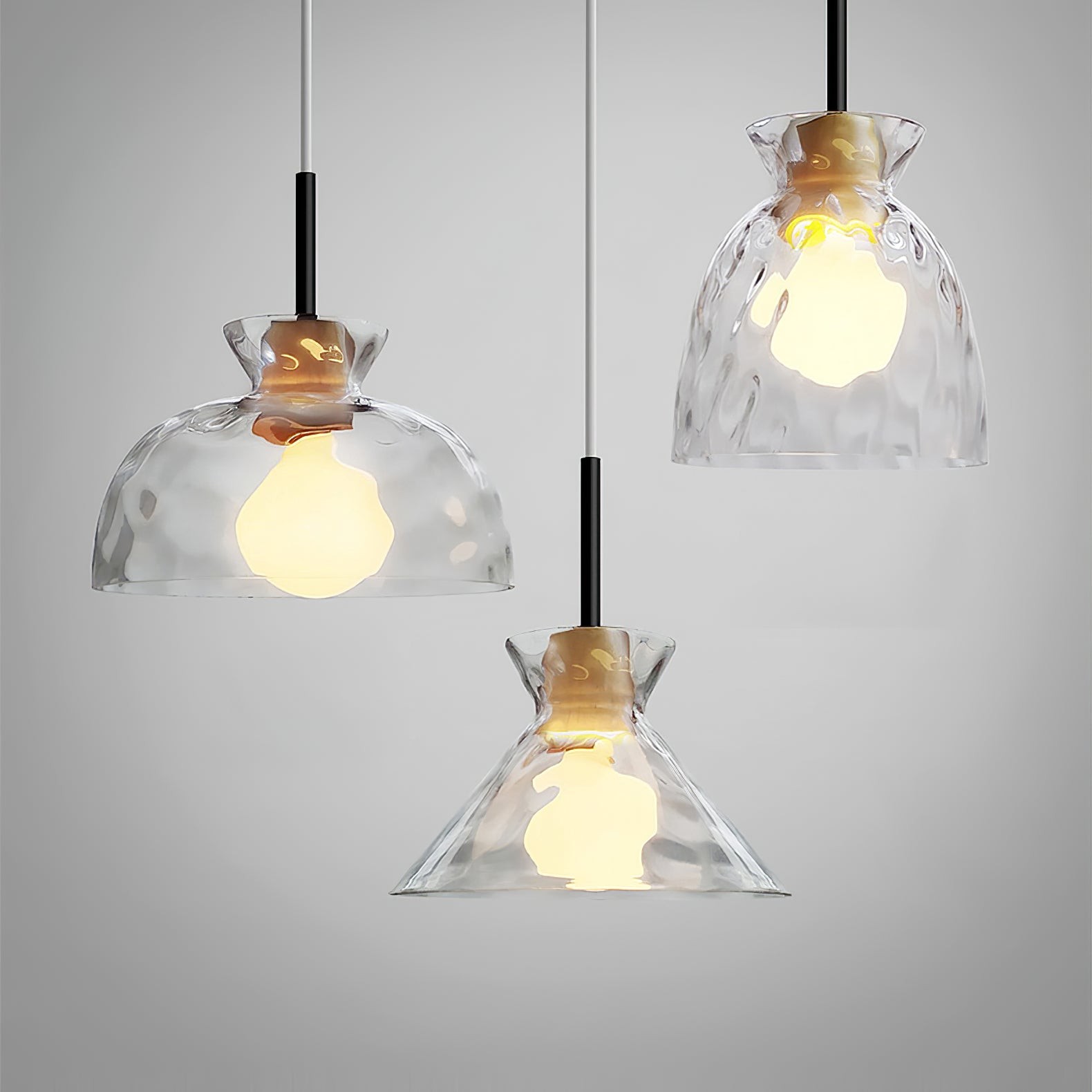 Modern Water Ripple Transparent Glass Pendant Lamp M116