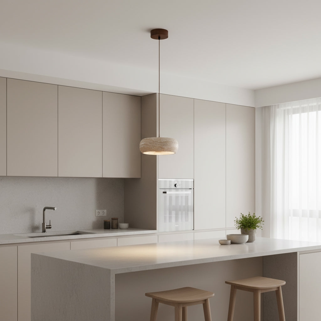 Travertine Drum Pendant Lamp D608