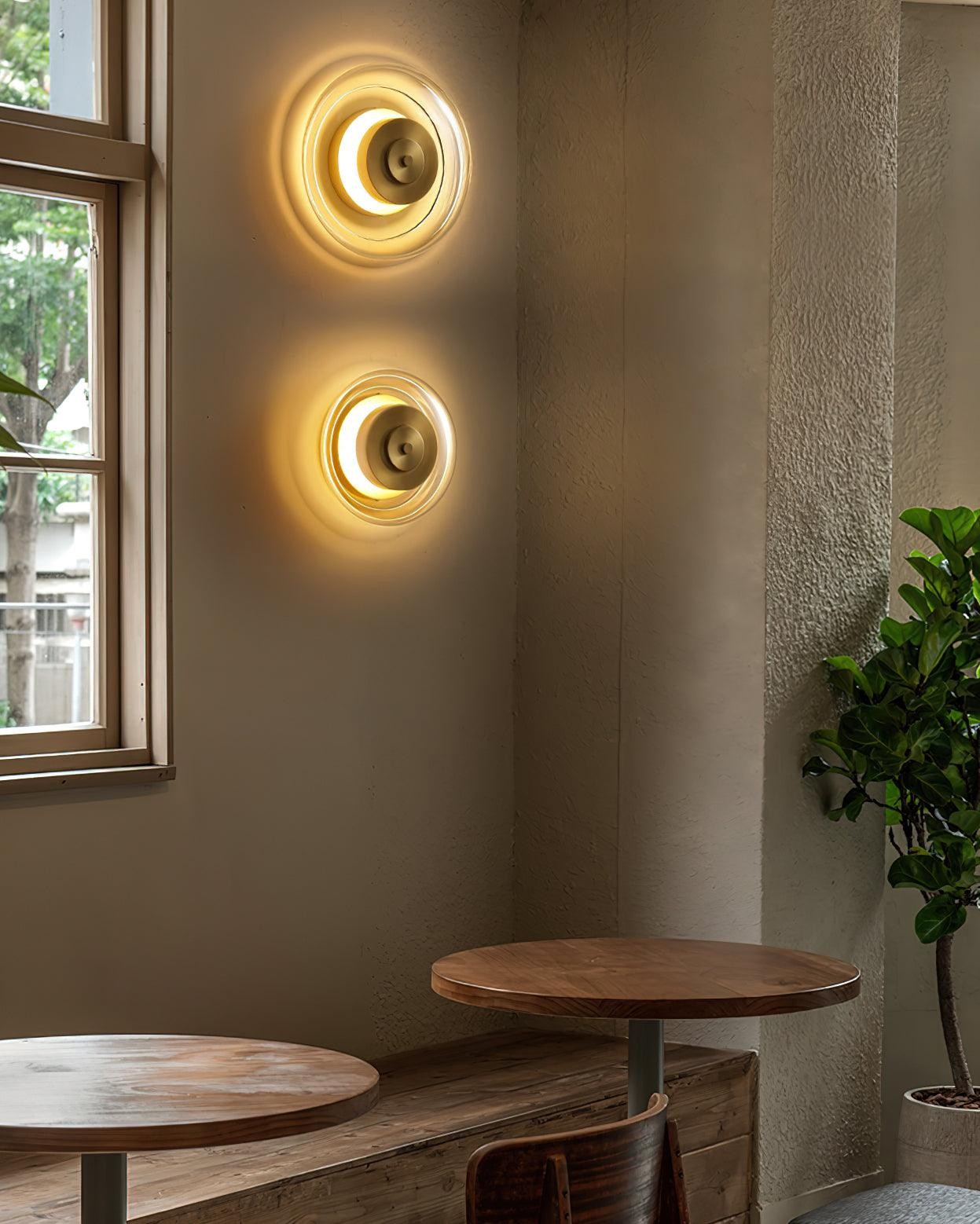 Postmodern Brass Glass Wall Lamp M214