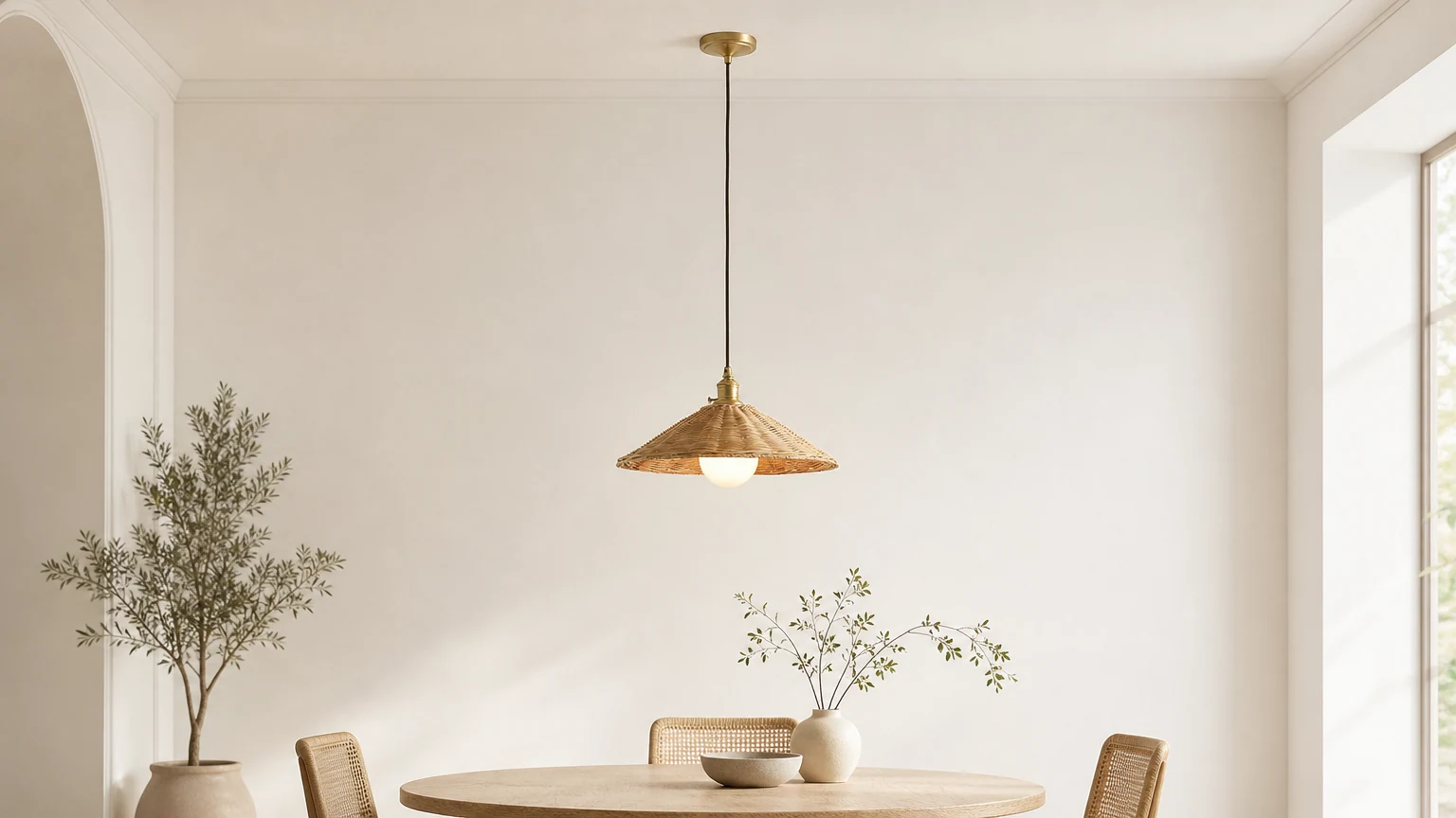 Lampa wisząca Breezy Haven D308 w ciepłym pomieszczeniu
