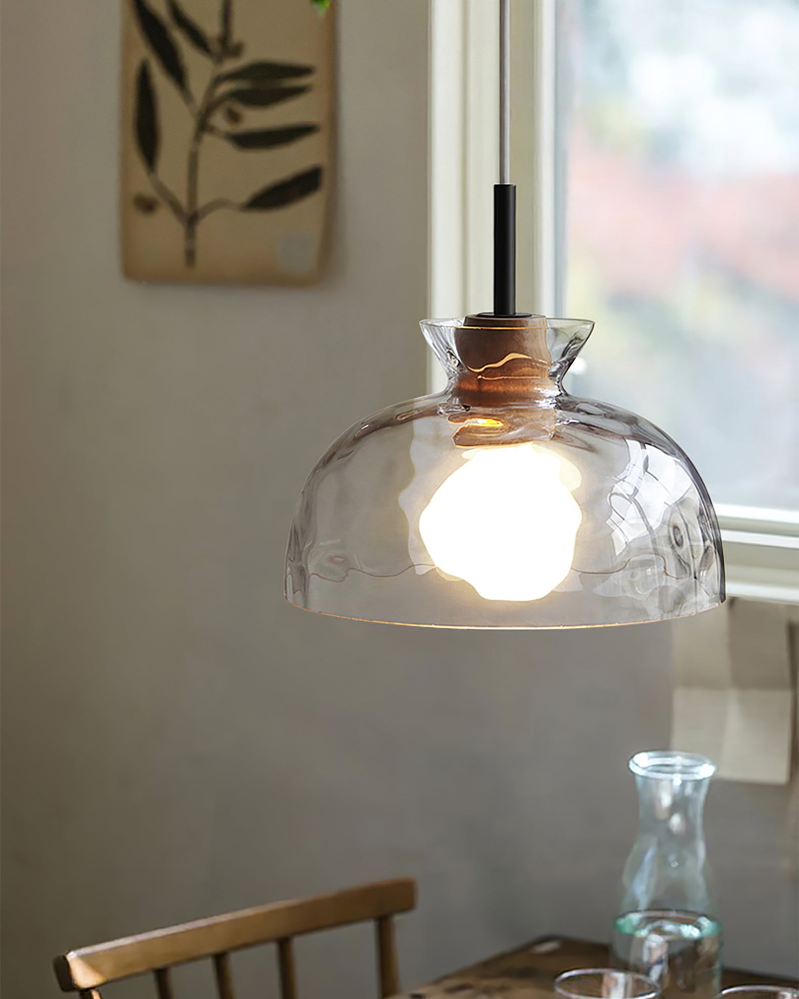 Modern Water Ripple Transparent Glass Pendant Lamp M116