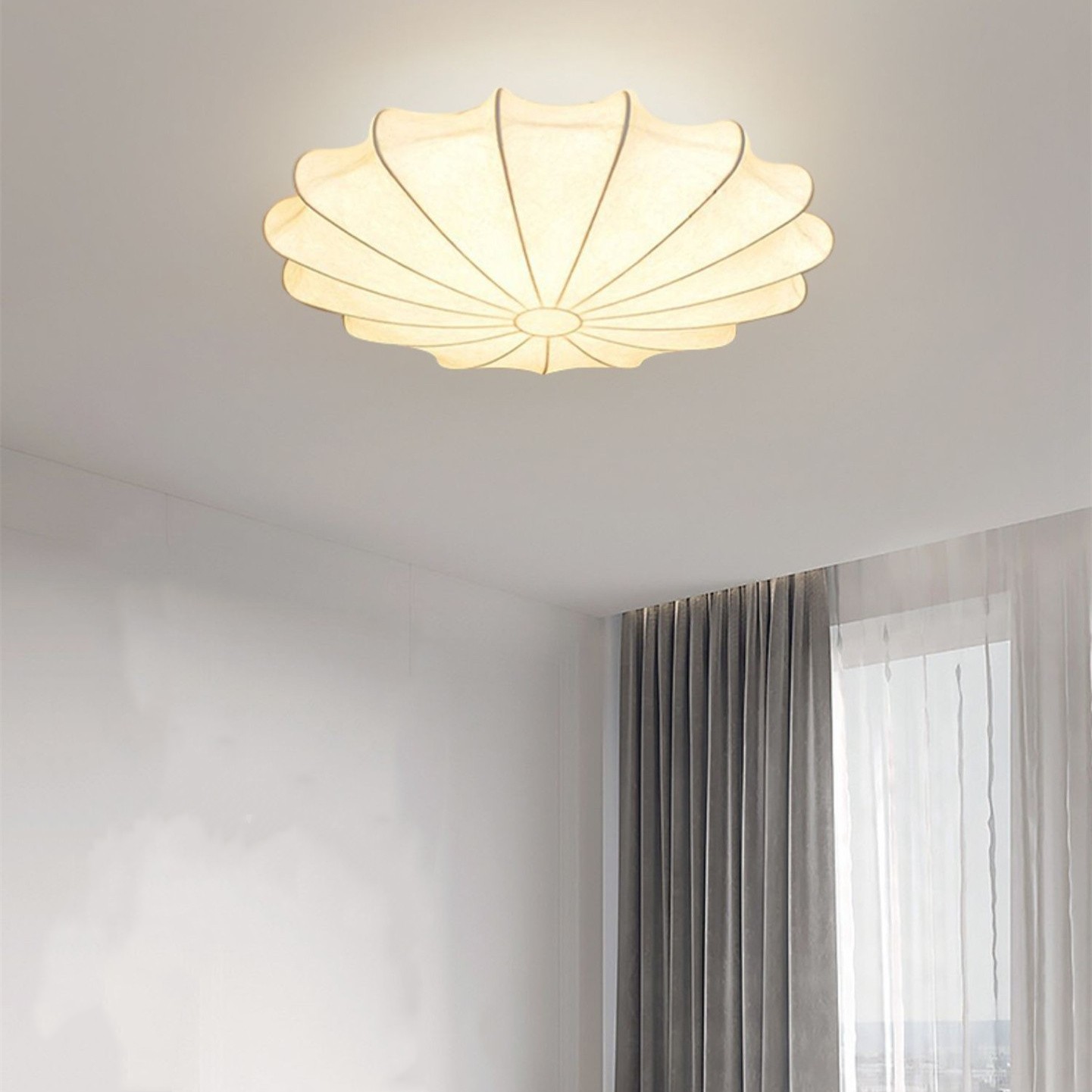 Japanese Style Wabi-Sabi Style Silk Ceiling Lamp S57