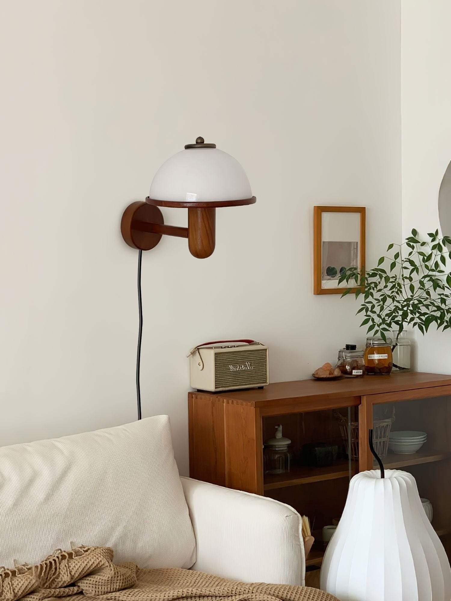 Mushroom Wood Wall Lamp M350