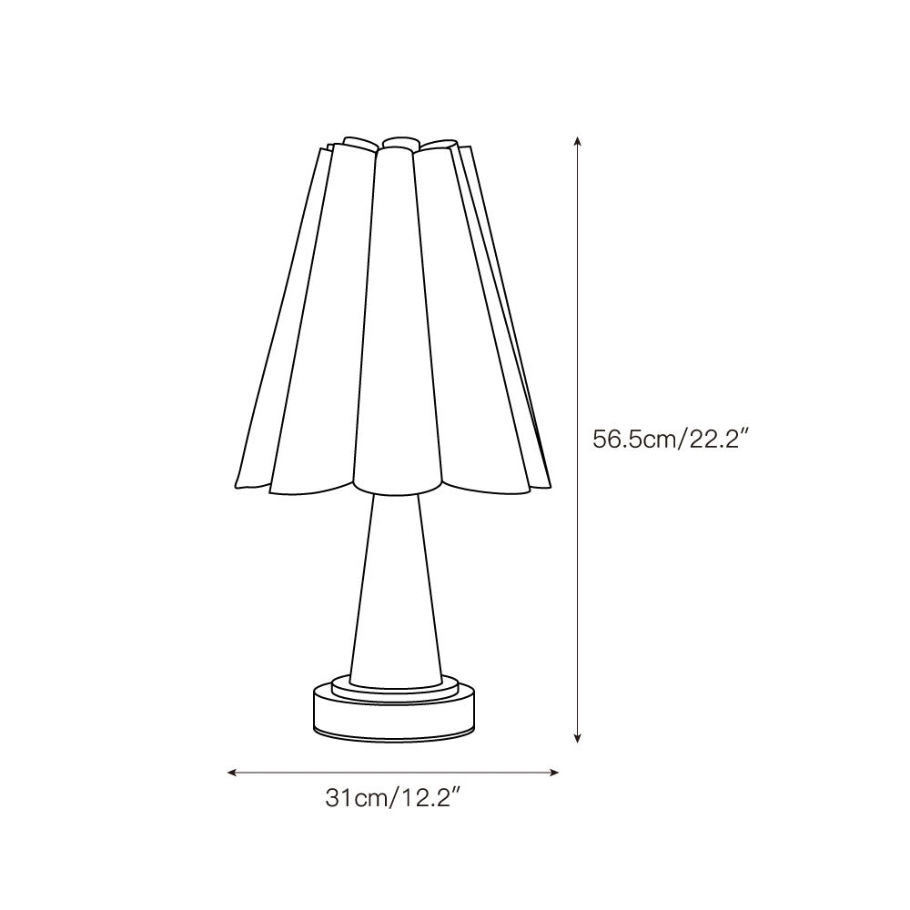 Shadon Marble Pleated Table Lamp D680