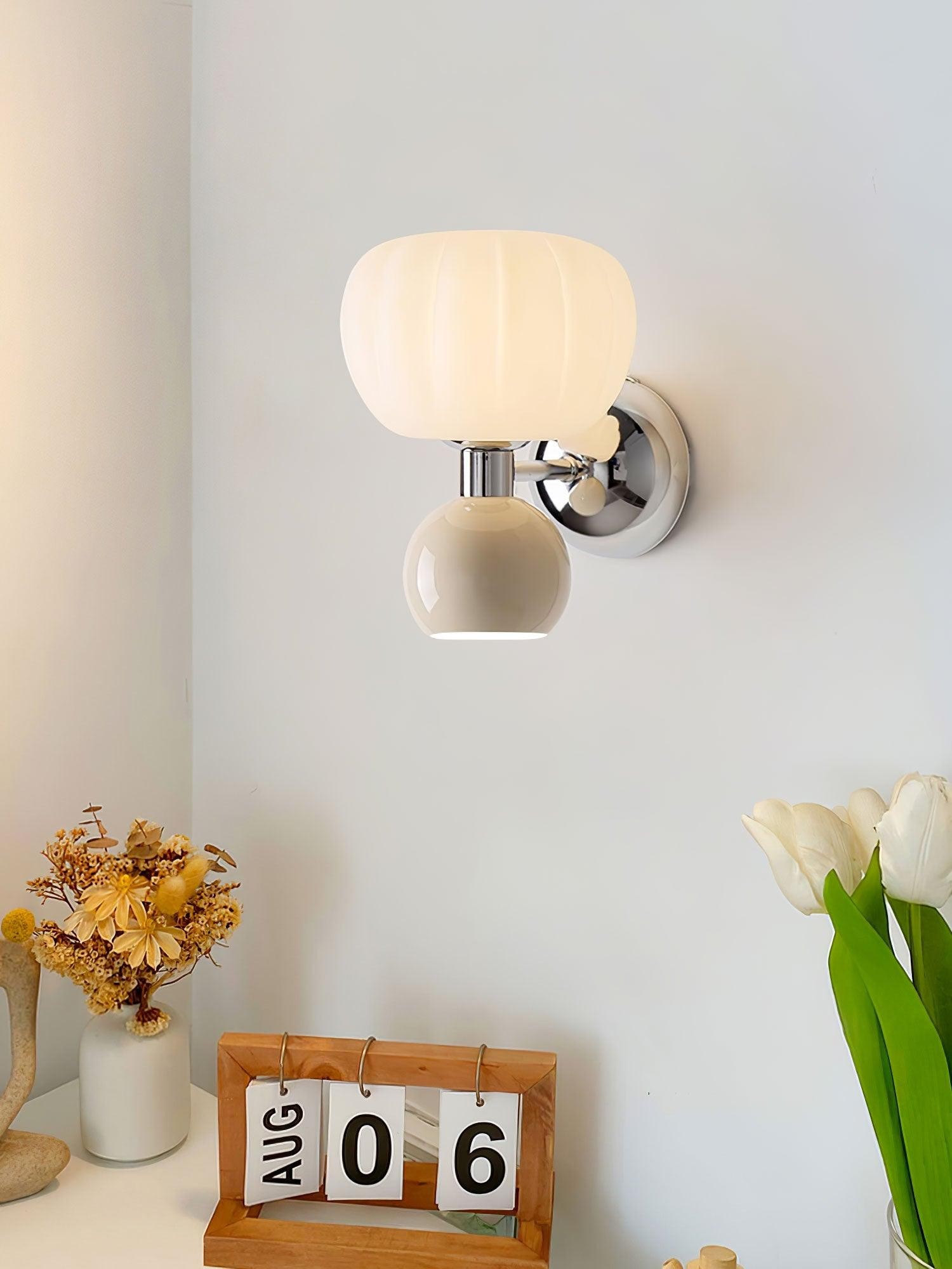 Cream Style Bedroom Bedside Pumpkin Wall Sconce M540