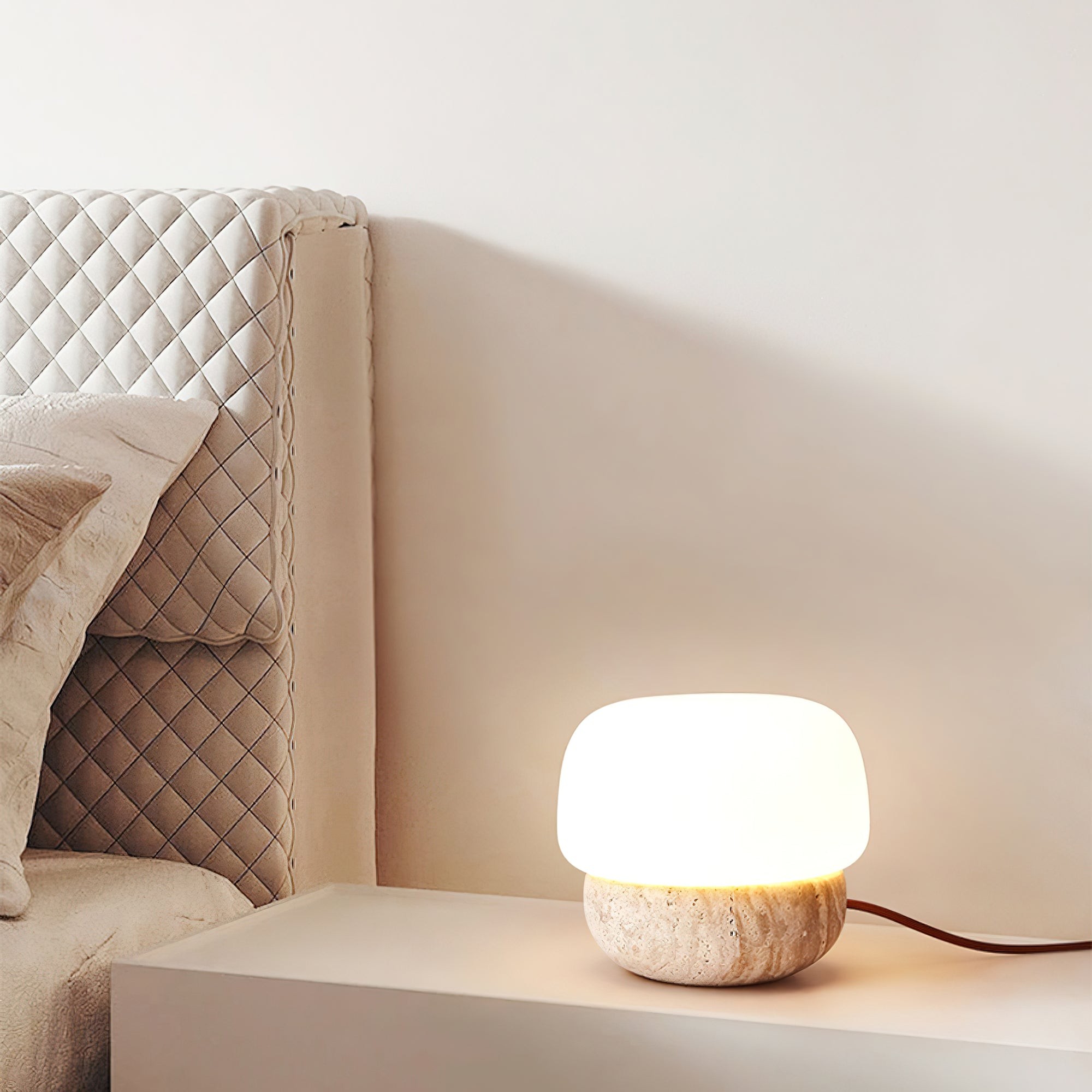 Nordic Style Round Travertine Table Lamp M73