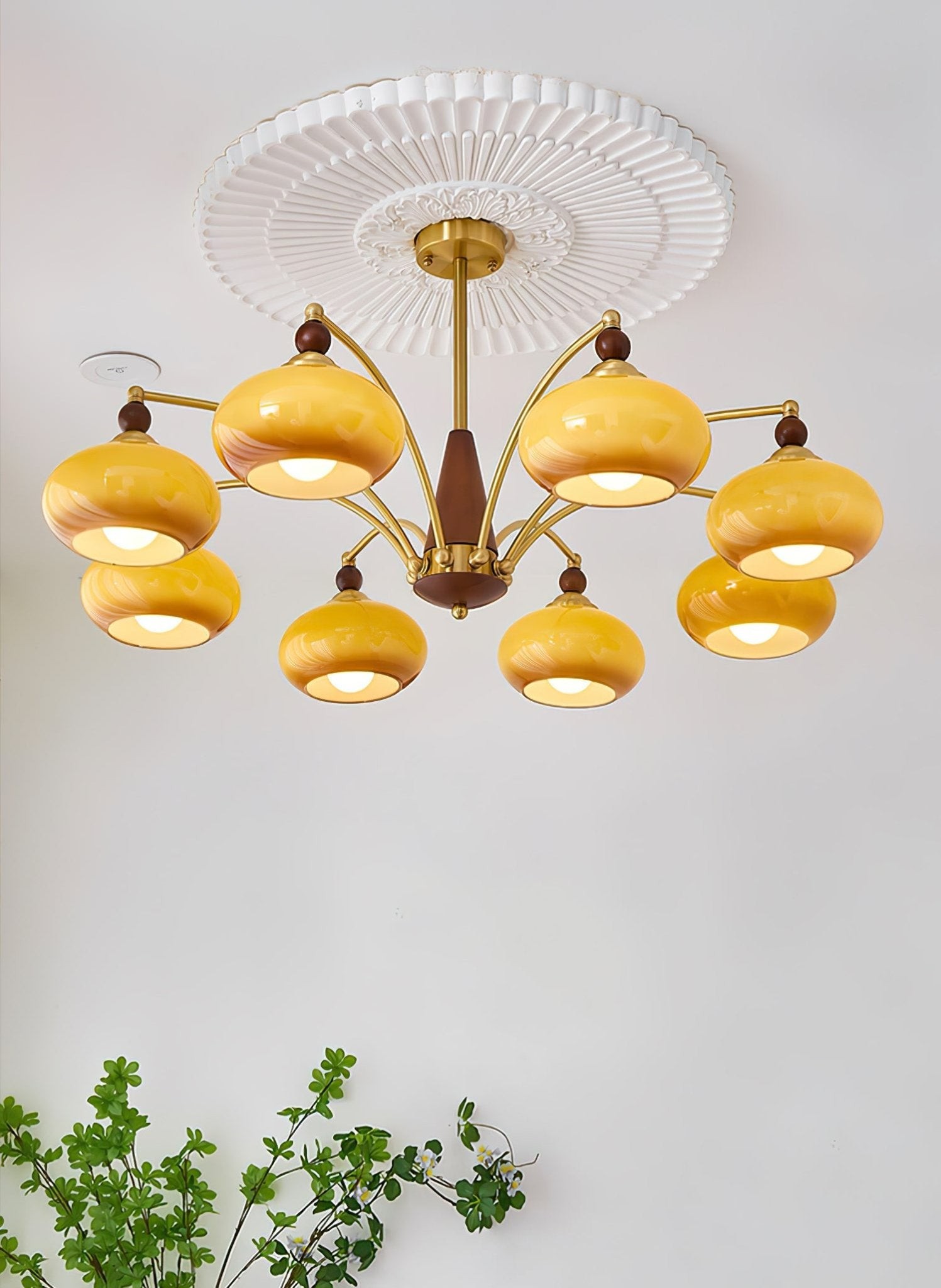 Vintage Multihead Persimmon Chandelier M431