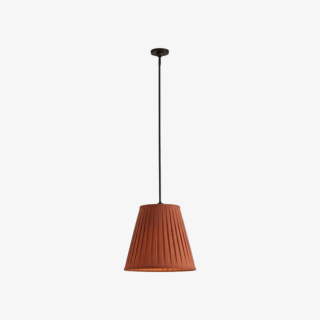 Luvora Modern Fabric Pleated Shade Pendant Lamp - Contemporary Elegant Decor Hanging Light T033