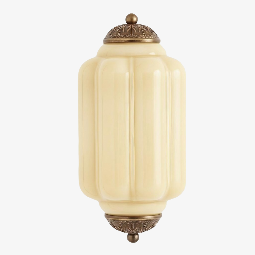 Eloise Brass Wall Sconce – Elegant Milk Glass Vintage Lighting T290