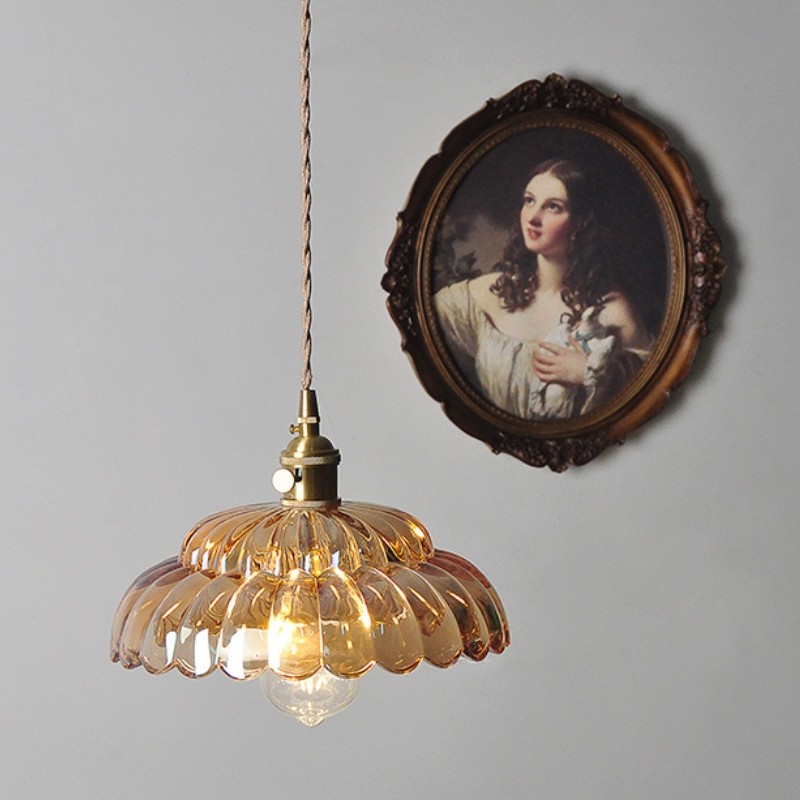 Nordic Vintage Petal Glass Pendant Light S174