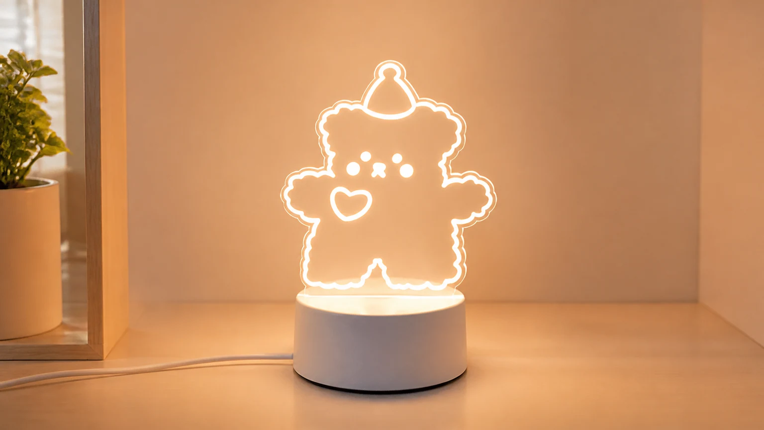 Lampa biurkowa z kreskówek 3D świecąca na biurku