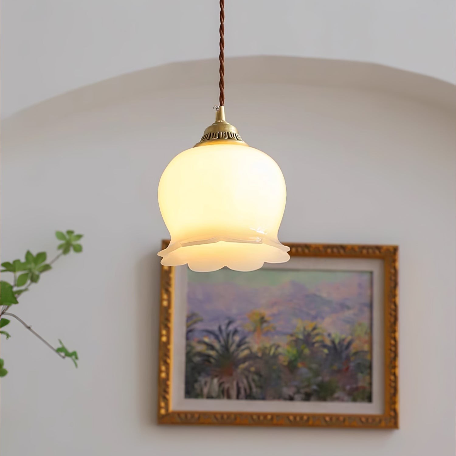 Traditional Glass Flower Pendant Lamp M316