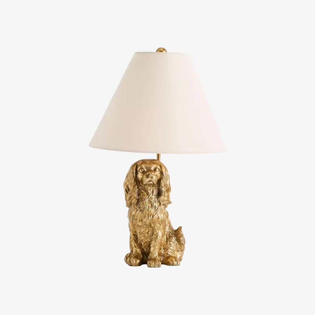 Lámpara Pawdia King Charles Cavalier sobre fondo blanco